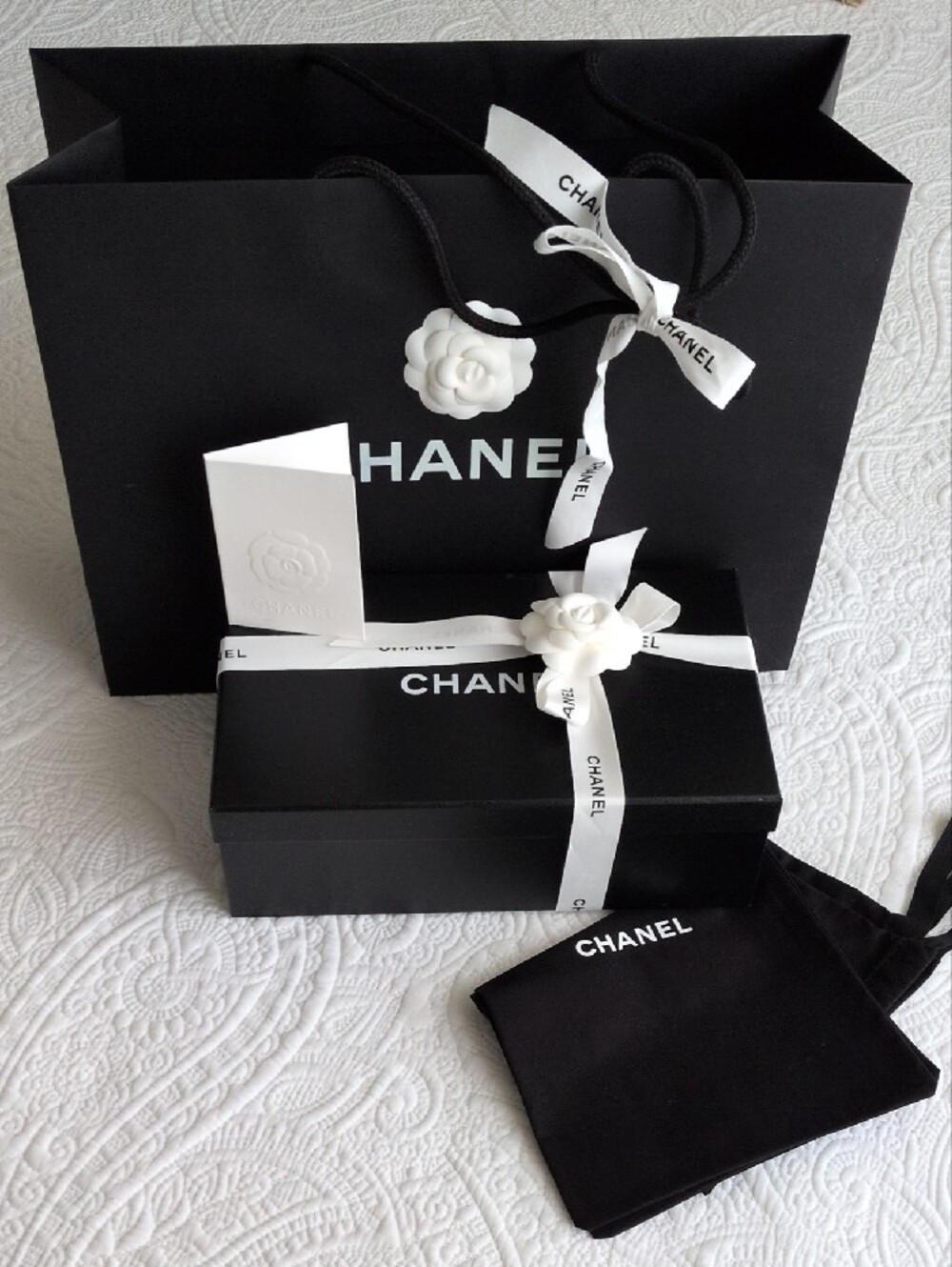 Chanel Authentic Box + Shopping Bag + Dust Bags